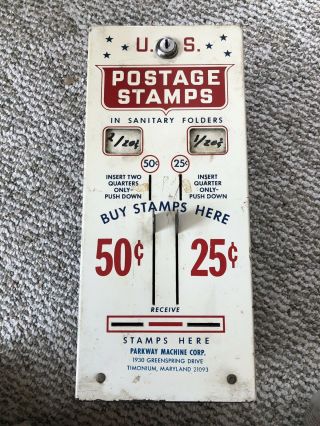 Vintage Usps Postage Stamp Coin Op Stamp Dispenser 25¢ 1960s?