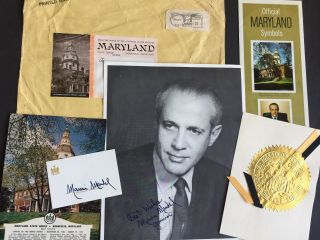 Marvin Mandel †2015 1969 - 1977 Governor Maryland Signed Photo 8x10 Print