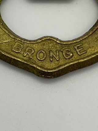 Vintage Bronze Bottle Opener German Inlaid Bronge Luxembourg Hand Crafted 6