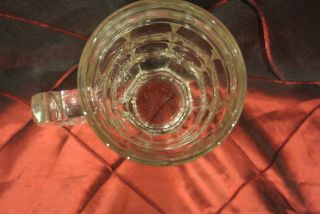 Vintage Dimpled Clear Glass Beer Stein 3