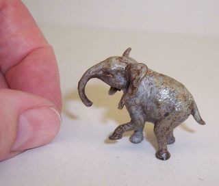 Tiny Vintage/antique Cold Painted Bronze Metal Elephant Miniature Wild Animal
