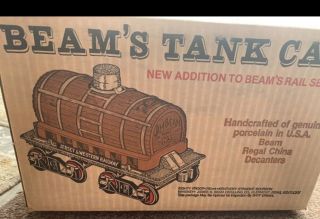 Tank Car Train Car Jim Beam Regal China Decanter Bottle With Box & Card