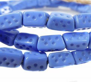 Dice Trade Beads Light Blue Africa 24 Inch Was $25.  00