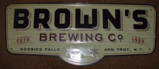 Browns Brewing Company Troy York Logo Metal Tacker Sign Craft Beer Brewery