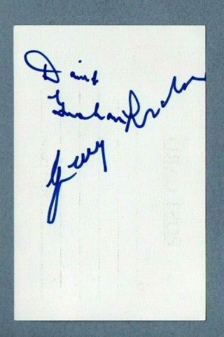 Gerry Anderson & David Graham Thunderbirds Authentic Signed Card Uacc