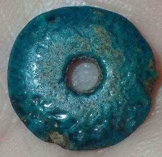 13.  5mm Ancient Egyptian Amarna Faience Disc Bead,  3300,  Years Old,  S1161