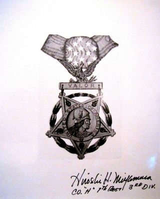 Hiroshi H.  Miyamura Autograph Medal Of Honor For Actions In The Korean War Moh