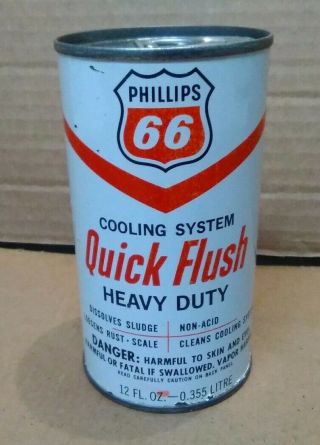 Rare Vintage Phillips 66 Cooling System Quick Flush Can.  Full &