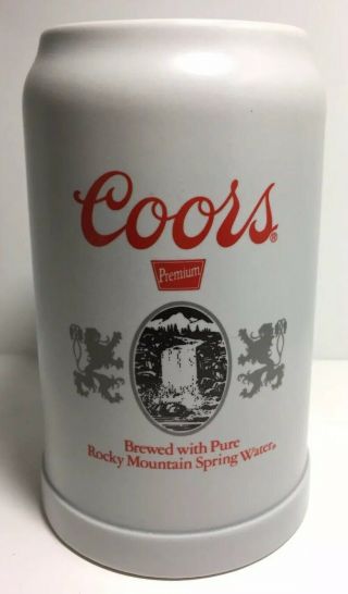 Rare Coors Beer Mug By Ceramarte Stoneware Ceramic Large 7” Beer Stein Mug