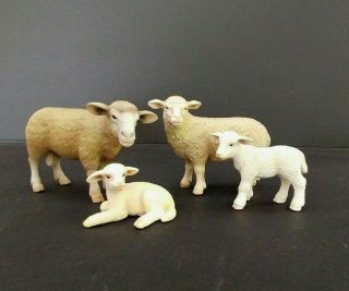 Retired Schleich Sheep Family Ram 13266 Ewe 13283 Lambs 13284 & 13285