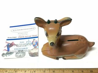 Rare Vintage Christmas Rudolph The Raindeer Cast Metal Bank Light Up Nose By May