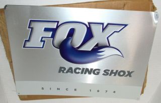 Fox Racing Shox Dealer Shop Sign 2005 Tin Metal Promo Atv Motocross 16.  5 " X 12 "
