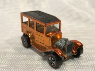 Q6a Vintage Hot Wheels Red Line 1968 Classic 31 Ford Woody Orange Black Roof