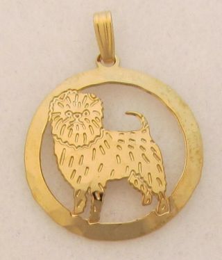 Affenpinscher Jewelry Gold Pendant By Touchstone Dog Designs