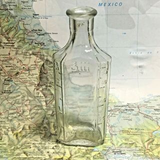 Antique Owens Bottle Co Clear 3iii Glass Medicine Bottle