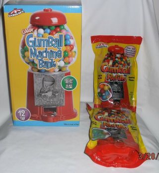 Carousel Classic 12 " Diecast Gumball Machine Bank With Two 1 Lb Gumballs Nib