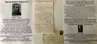 Steamboat Captain Assemblyman Port Monmouth County Jersey Letter Signed 1878