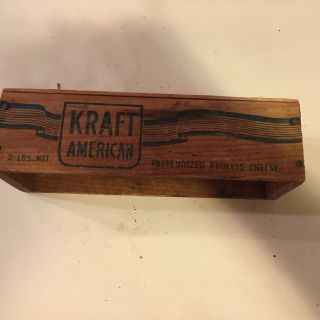 Vintage Kraft American Pasteurized Process Cheese Wood Box Chicago
