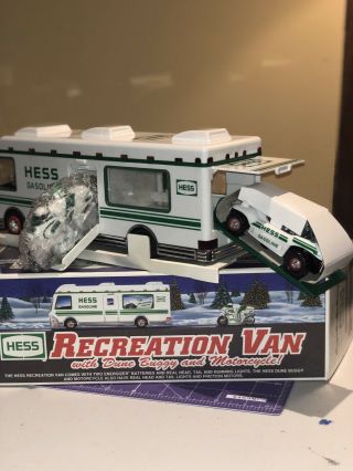 Hess 1998 Truck Recreation Van With Dune Buggy And Motorcycle Brand