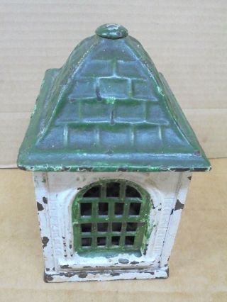 HOME SAVINGS BANK Still Cast Iron Antique Patented March 10 1891 White and Green 2