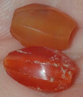 2 Ancient Roman Carnelian Agate Beads,  10.  5 - 12mm,  1800,  Years Old,  S1146