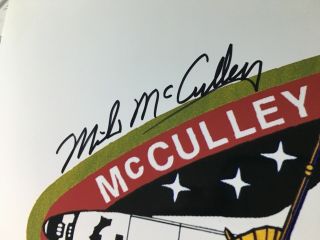 Astronaut Mike McCulley autographed photo of flight patch 2