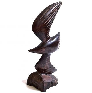 Vintage Ironwood Flying Bird Figure Hand Carved Wood Sculpture 9.  75 Inch