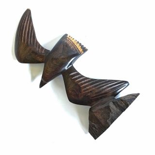 Vintage Ironwood Flying Bird Figure Hand Carved Wood Sculpture 9.  75 inch 4