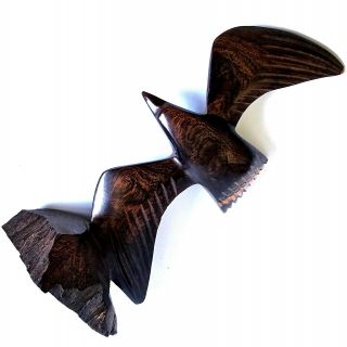 Vintage Ironwood Flying Bird Figure Hand Carved Wood Sculpture 9.  75 inch 5