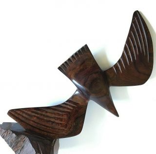 Vintage Ironwood Flying Bird Figure Hand Carved Wood Sculpture 9.  75 inch 6