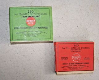 2 - Vintage Remington Primer Box`s No 9 1/2 And No 1 1/2