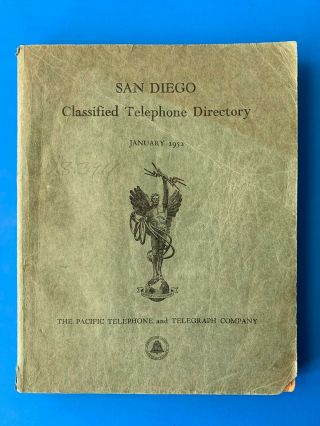 1952 San Diego Ca Classified Directory Phone Book Yellow Pages Pacific Telephone