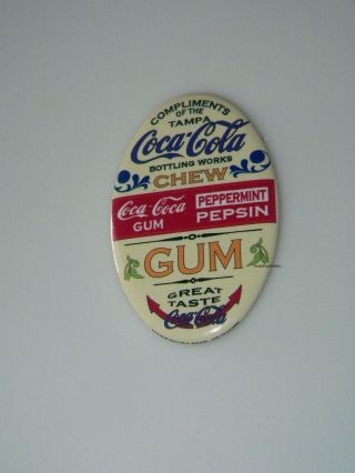 Compliments Of Tampa Florida Coca Cola Bottling Pepsin Gum Pocket Mirror