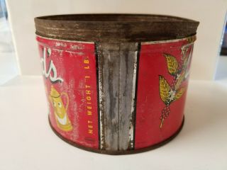 Vintage Atwood’s Coffee Tin Can Empty One Pound Lid Minneapolis MN 4