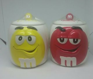 M&m Galerie Red & Yellow Candy Jar Canisters (2)