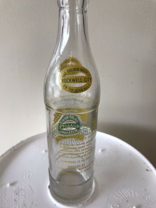 Golden Buckle soda bottle Rockwell City Iowa 50th Anniversary Bottle 2