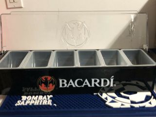 Bacardi Bar Condiment Tray With 6 Inserts And Lid