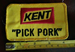 Vintage Patch Kent Pick Pork Seed Feed Iowa Red Yellow Black