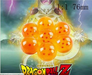 Extra Large Dragon Ball Z Crystal Ball 1:1 Size 76mm Set Of 7 Seven Stars