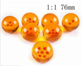 Extra Large DRAGON BALL Z Crystal Ball 1:1 Size 76mm Set of 7 Seven Stars 7