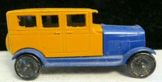 Vintage Tootsietoy Gm Series Car 6104 Orange & Blue Cadillac Sedan Shape