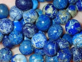 50 Antique Persian Lapis Lazuli Beads,  8 - 9mm,  Removes Negative Energy,  S1129