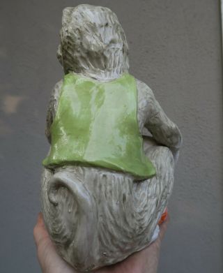Austrian Vintage Porcelain Monkey figurine Enamel handpainted spill vase bucket 4