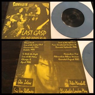 Samhain Last Gasp 7” Yellow Sleeve/grey Vinyl Danzig Misfits Son Of Sam Afi