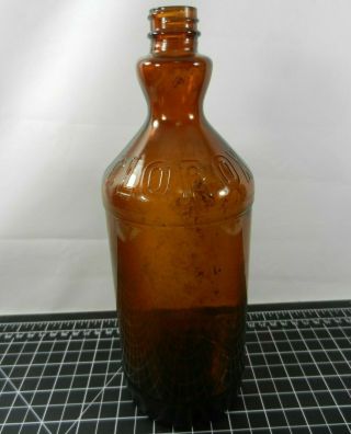 VINTAGE ANTIQUE CLOROX BOTTLE 10 inches tall EMBOSSED LETTERING Screw top 2