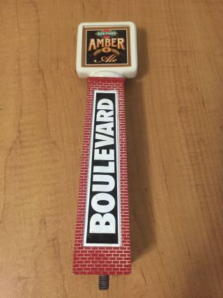Boulevard Amber Ale Beer Tap Handle Hard To Find Red Brick,  Black And White