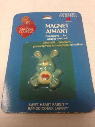 1985 Carlton Cards Care Bears Cousins Magnet Swift Heart Rabbit Htf Vintage