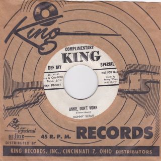 Rockabilly 45rpm - Ronny Wade On King - Rare Promo With Factory Sleeve