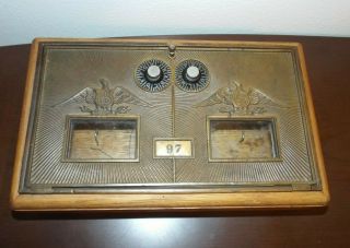 Vintage Large Corbin Brass Post Office Mail Box Double Eagle Door Dial