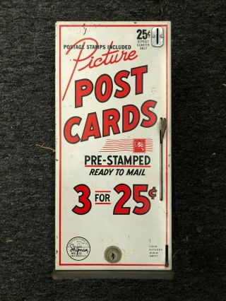 Vintage U.  S.  Postcards Pre - Stamped Dispenser Vending Machine - 3 For 25 Cents La
